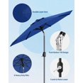 thumbnail image 4 of Parasol de Patio Extérieur 9 Pi avec Manivelle, Évent Coupe-Vent à Double Couche et Inclinaison à Bouton-Poussoir, Protection UV, Imperméable, Conception Robuste à 8 Baleines pour Terrasse, Piscine, Jardin, 4 of 7