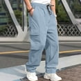 thumbnail image 2 of SHIXIAOO Male Versatile All Season Cargo Pants Pocket Hem Solid Color Plus Size Outdoor Trousers Little Year with with Foam Toe Stocking Sock 4 1 Boy Trousers Men with 6 13 Mens Workout Pants with, 2 of 6