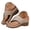 Beige, variant on Women's Wedge Sandals Lightweight Platform Cut Out Casual Floral Flip Flops Breathable Open Toe Tong Sandal Brown Size 6.5