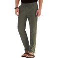 thumbnail image 3 of MAWCLOS Mens Trousers Elastic Waist Pants Drawstring Bottoms Fitted Summer Solid Color Loungewear Army Green XL, 3 of 4