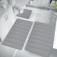 thumbnail image 4 of Yhmxh Bathroom Rugs Memory Foam Bath Mat Set Bathroom Rugs For 3 Pcs Toilet Mats Soft Comfortable Water Absorption NonSlip ThickMachine WashableEasier To Dry Dark Living Room Rug Bath Mat, 4 of 7