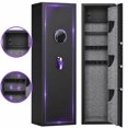 thumbnail image 1 of Silkight 5-10 Gun Safe, Quick Access Password Long Gun Safe, Digital Gun Safe with Backlit Keypad & LED Light for Shotguns and Pistols, Gun Cabinet with Adjustable Racks, Removable Shelf, 1 of 7