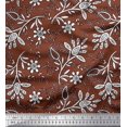 thumbnail image 1 of Soimoi Viscose Chiffon Fabric Leaves & Floral Block Decor Fabric Printed Yard 42 Inch Wide, 1 of 3