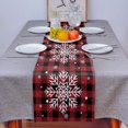 thumbnail image 4 of Cotton and Linen Table Runner Long Wedding Runner 18x72 Inch Christmas Snowflakes on Red and Black Buffalo Check Snowflakes Dresser Scarf Table Runners Rustic Table Decorations Table Lines, 4 of 8