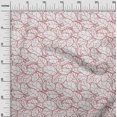 thumbnail image 3 of oneOone Velours Rouge Tissu Feuille Abstraite Matière de Robe Tissu Imprimé Tissu au Mètre 58 Pouces de Large, 3 of 4