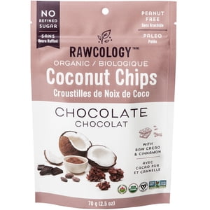 Rawcology Organic Chips de coco au chocolat 70g