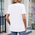 thumbnail image 4 of Timegard Hauts pour Femmes à Trou de Serrure avant, Col Rond, Manches Courtes, T-Shirts, Couleur Unie, Tuniques Décontractées, 4 of 7