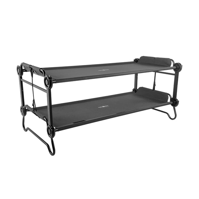 Disc-O-Bed Lits Superposés de Camping Portatifs pour 2 Personnes, Convertibles pour l'Extérieur, Très Grands, Noirs