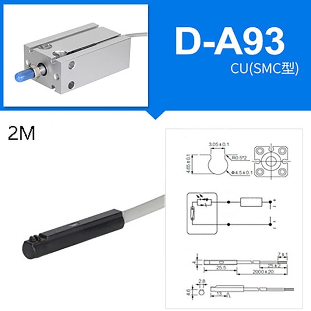 Air Pneumatic Cylinder Magnetic Reed Switch Sensor CS1-S G U CS1-M-S25 D-M9N