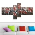 thumbnail image 4 of Design Art - Toile Orange Floral - 63 x 33 - 4 pièces, 4 of 5