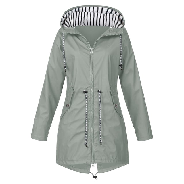 Kcodviy Womens Rain Jacket with Clear Raincoat Women Hood Lightweight Long Sleeve Women Windbreaker Jacket Windbreaker Zip Up Drawstring Cute Winter Clothes Raincoat with Pockets