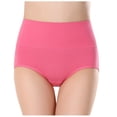 thumbnail image 2 of DPTALR Women's Solid Color High Waist Briefs Lift The Hip Cotton Underpants, 2 of 5
