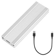 Graflsoa Dual-Protocol M.2 NVMe/SATA SSD Enclosure with USB-C, Aluminum Alloy Case, Fast Transfer, Wide Compatibility, Silver/Black Options