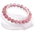 thumbnail image 2 of Angelstones Bracelet Extensible Unisexe en Perles Rondes 8 mm avec Pierre Précieuse Rhodonite Rose Naturelle 7 Pouces, 2 of 2