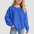 thumbnail image 2 of WUANDIXFA Chandails à Manches Longues pour Filles Chandail à Enfiler à Manches Longues pour Filles Confortable Doux à la Mode et Décontracté Chandail à Col Rond à Manches Longues pour Filles Bleu, 11-12 Ans, 2 of 5