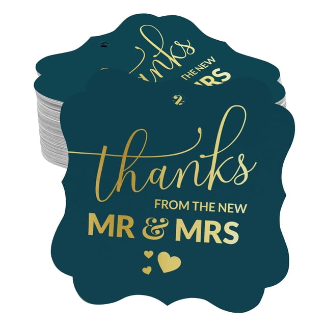 Inkdotpot Pack Of 100 Thanks From The New Wedding Paper Tags DIY Craft Bracket Shape Real Gold Foil Hang Tags