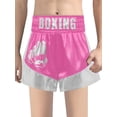 thumbnail image 1 of Xnihocha Unisex Kids Satin Boxing Shorts Metallic Color Block Boxer Kickboxing Muay Thai Training Trunks Hot Pink&Silver 14, 1 of 5
