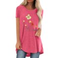 thumbnail image 1 of Pompotops Chemises Mode Décontractée pour Femmes Manches Courtes Tee-Shirt Ample Tunique Blouse, 1 of 4