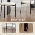 thumbnail image 3 of Boucle Dining Chairs Set of 4, Mid Century Modern Dining Room Chairs with Barrel Backrest, Upholstered White Kitchen Chairs for Dining Room, Restaurant, 3 of 6
