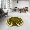 thumbnail image 4 of Ahgly Company Tapis d'Intérieur Lavable en Machine Carré Transitionnel Chrome Or Jaune, 5 Pieds Carré, 4 of 7