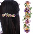 thumbnail image 1 of Women Rhinestone Hair Clip Flower Decor Butterfly Hair Barrette French Barrette, 1 of 10