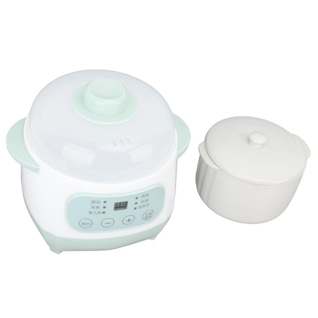 200W 1L Electric Ceramic Slow Cooker Bird'sHerbal Soup Pot, Electric Stewing Pot with Multiple Function Timer for Home