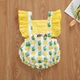 thumbnail image 4 of Xingqing Newborn Infant Baby Girls Short Flare Sleeve Pullover Print Ruffles Jumpsuits, 4 of 10
