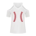 thumbnail image 4 of Birdeem Fashion Woman Causal V-Neck Printing Blouse Short Sleeve Cold Shoulder T-Shirt Summer Tops, 4 of 8