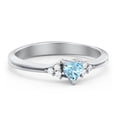 thumbnail image 1 of Birthstone Heart Ring with Shoulder Accents - Blue Topaz (December), 1 of 4