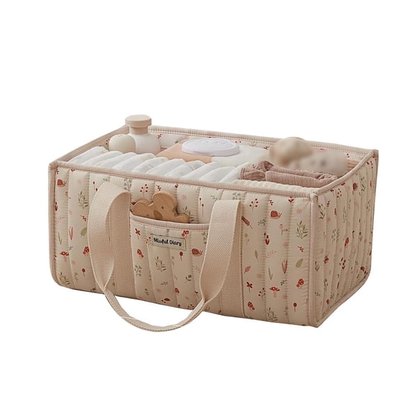 TIELUTT Rangement en Tissu Matelassé Floral Panier pour Bébé Matelassé pour Chambre de Bébé Sacs à Fermeture Éclair pour Rangement Rangement Tissu Organisateur de Rangement en Tissu Rangement et Organisation pour la Maison Résidence Étudiante Rangement sous le Lit