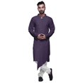 thumbnail image 1 of Atasi Solid Long SleeveKurtaFor Men Mandarin Collar Ethnic LongKurtaFor Boys, 1 of 5