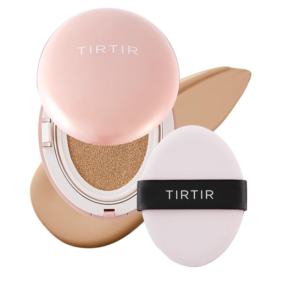 Tirtir Mask Fit All Cover Pink Cushion Foundation | High Coverage Velvety Matte Finish Lightweight Flawless Corrects Redness Korean Cushion (#25N Mocha Full Size 0.63 Fl Oz)