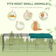 thumbnail image 4 of PawHut Small Animal Cage for Chicken, Rabbits, Chinchillas, 87" x 34" x 28", 4 of 10