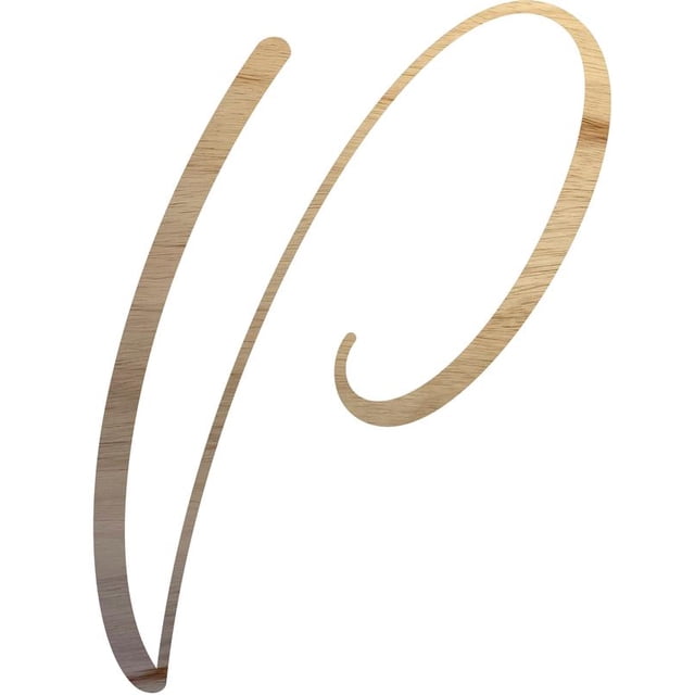 Unfinished Wood Letter P, Craft Alphabet 12'' Tall Wooden Letter Wall Décor, Bellany Script Font
