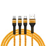 Yeacher 3-IN-1 USB Câble de charge Multiligne Type C Micro USB Remplacement du connecteur pour le câble de recharge