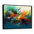 thumbnail image 2 of Designart Abstract Marble framed wall art decor, Marble framed wall decor, Transcendent Liquid Ink Orange and Blue I , Orange Modern black framed wall art, 32x24 inches black frame, 2 of 5