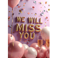 thumbnail image 4 of Pink Themed Glittery Triangle Banner with We Will Miss You Lettering, Party Background Backdrop Decorations, Farewell Party Retirement Party Leaving Party Decor Photo Booth Props, 4 of 4