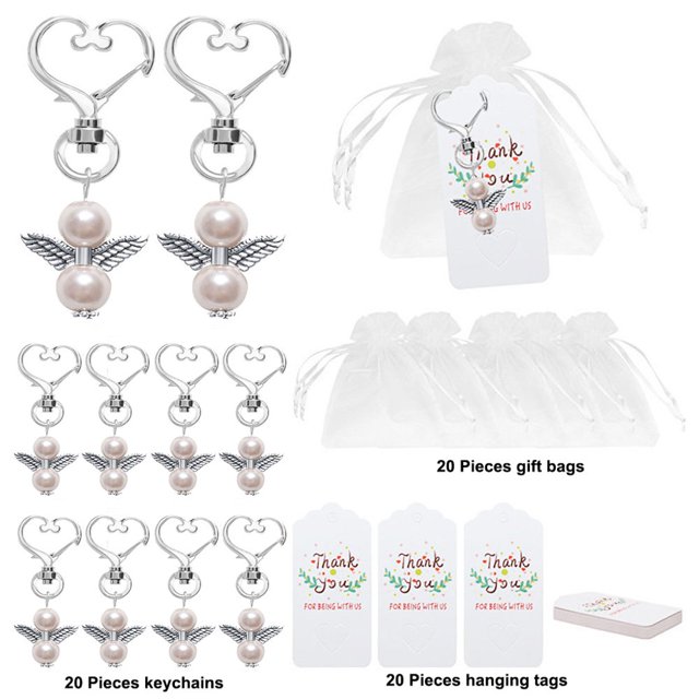 AMERTEER Gift Bags Set DIY Drawstring Candy Biscuit Pouches Kit Heart Shaped Keychain Hanging Tags Favor Bags Set