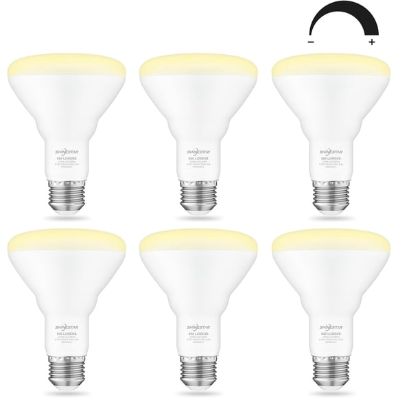 SHINESTAR Can Light Bulbs, Warm White 2700K, BR30 LED Recessed Lights for Ceiling, 65W Equivalent, Dimmable, 6-Pack