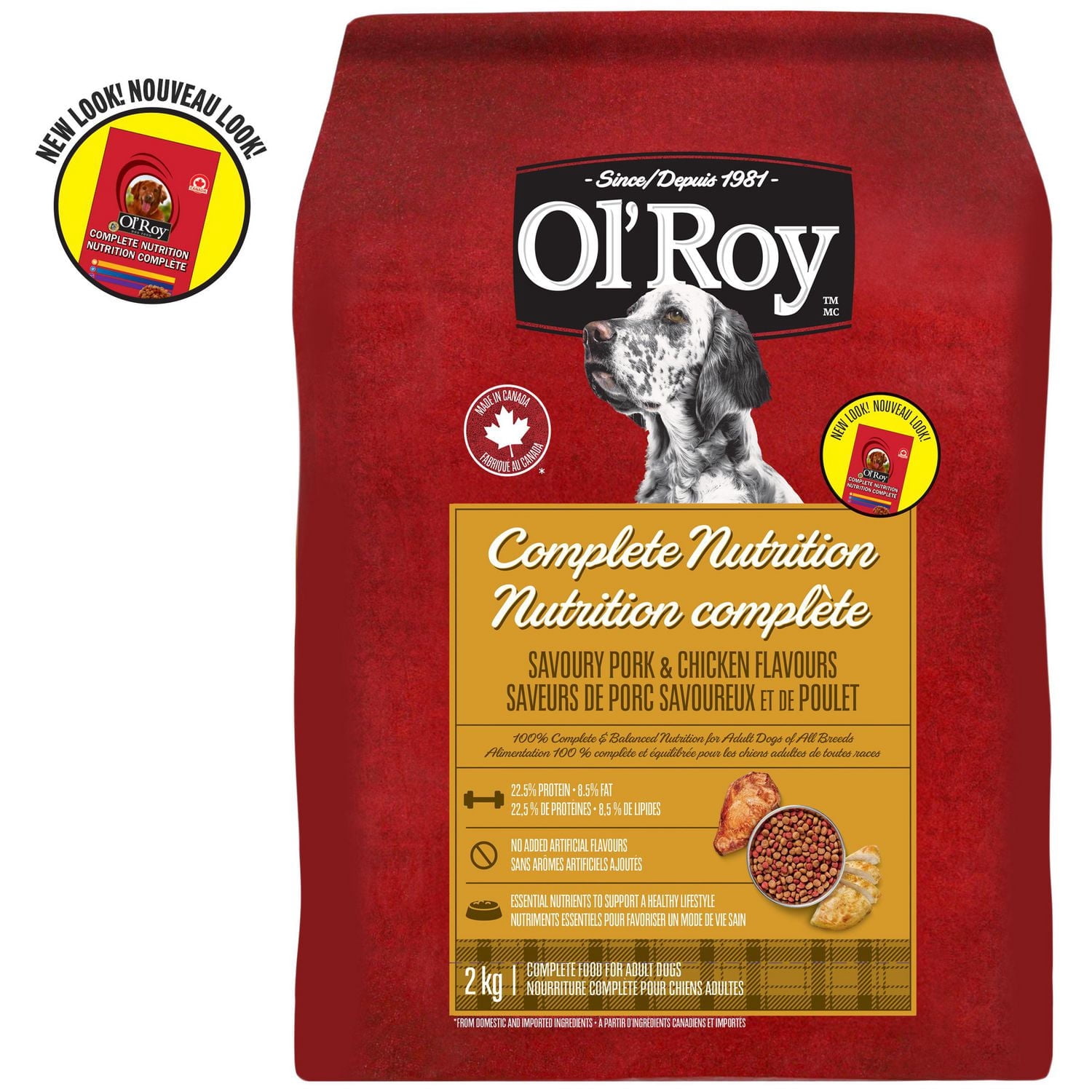 Ol'Roy Complete Nutrition Savoury Pork & Chicken Flavours Dry Dog Food 2kg