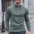 thumbnail image 2 of Dagugfen Quarter Zipper Pullover Men Long Sleeve Slim Fitted Thermal Base Layer Running Workout Tops, 2 of 5
