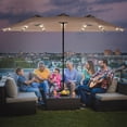 thumbnail image 3 of Costway 15Ft Patio Double-Sided Solar LED Market Umbrella Crank Base Tan, 3 of 9