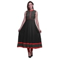 thumbnail image 1 of Bimba Black2 Block Anarkali Robe pour Femmes Kurti Imprimé Ethnique Indien Longue Kurta Robe de Soirée X-Small, 1 of 6