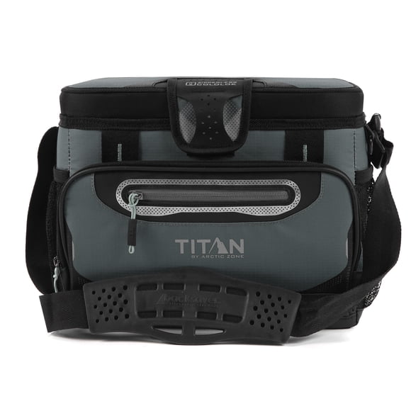 Titan by Arctic Zone Zipperless Soft Cooler, 12 Can/8 Litre Capacity, Basalt Grey