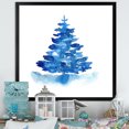 thumbnail image 1 of Designart Arbre de Noël d'Hiver Bleu I Art Mural Encadré Traditionnel, 1 of 4