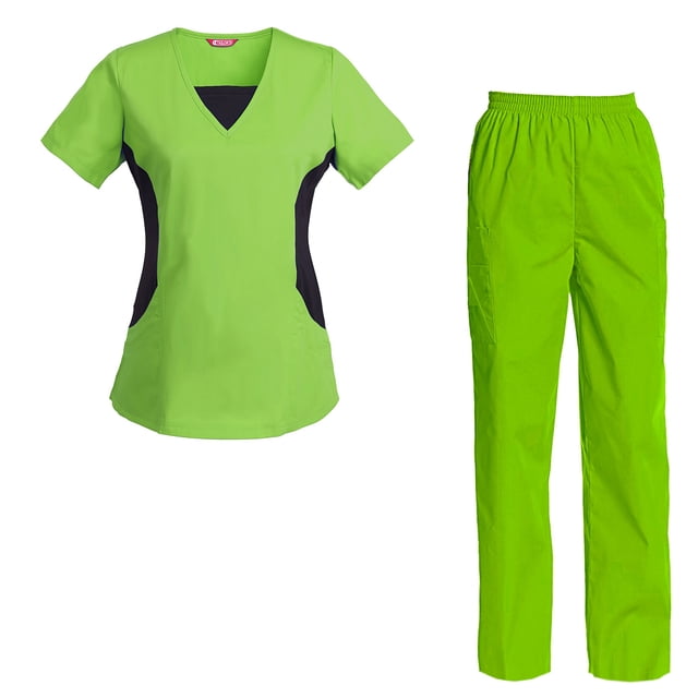 Women's Scrubs Set Scrub Top and Pants Scrubs Set