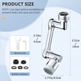 thumbnail image 3 of 1080° Rotating Faucet Extender, Swivel Robotic Arm Extension Faucet Large Angle Copper Splash Filter Faucet Aerator with 2 Water Modes Pinkiou Universal Faucet Extension for Bathroom Sink, 3 of 8