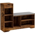 thumbnail image 1 of HOMCOM Upholstered Entryway Shoe Bench with Storage Drawer Open Shelf, 1 of 10