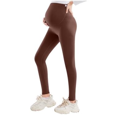 Haimao No See-Through Maternity Workout Yoga Leggings Clearance Soft Stretchy Pregnancy Leggings Over the Belly