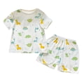thumbnail image 1 of GDREDA Boys's Fall Pajamas Striped Short Sleeve Sets Modal Pjs (Sky Blue,8-9 Years), 1 of 6